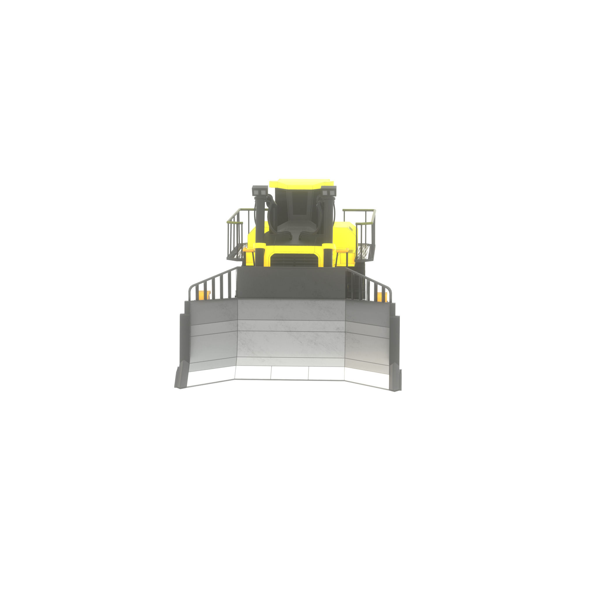 Hydraulic bulldozer tracked construction site vehicle yellow Low-poly 3D model_59