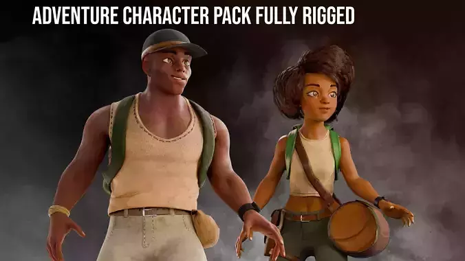 Adventure Character Pack of Two Fully Rigged Game Ready