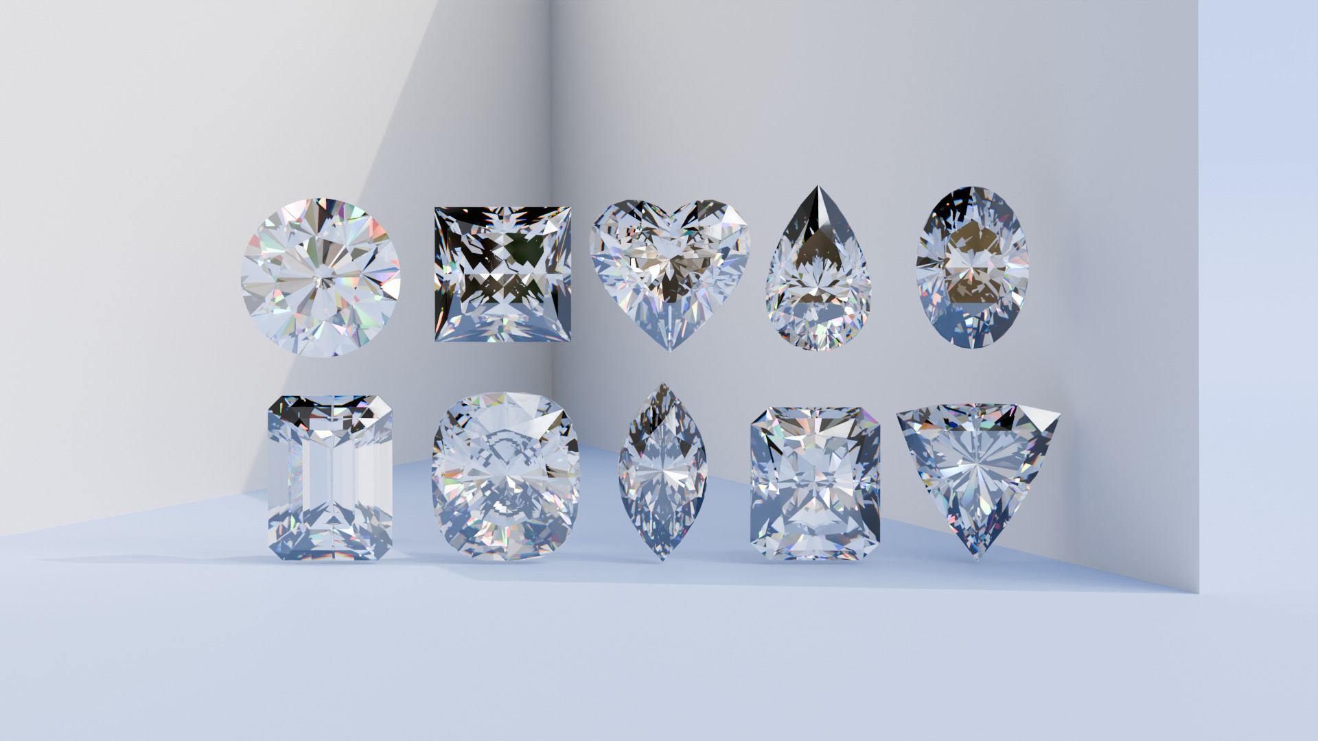 10 Diamond Cut Collection 3D model_1