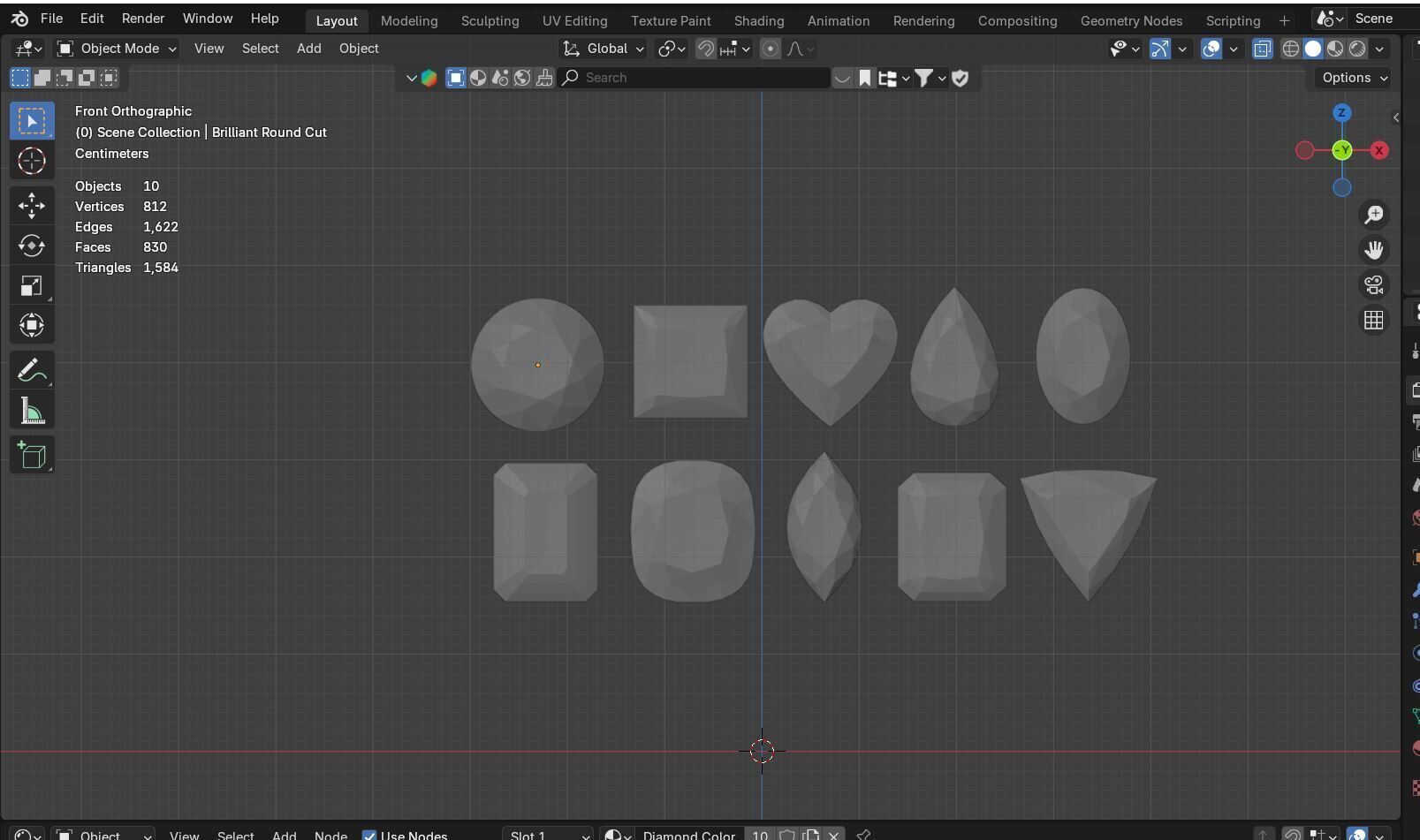 10 Diamond Cut Collection 3D model_3