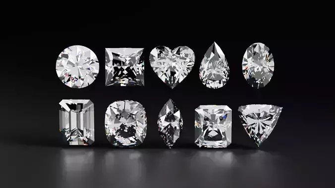 10 Diamond Cut Collection 3D model