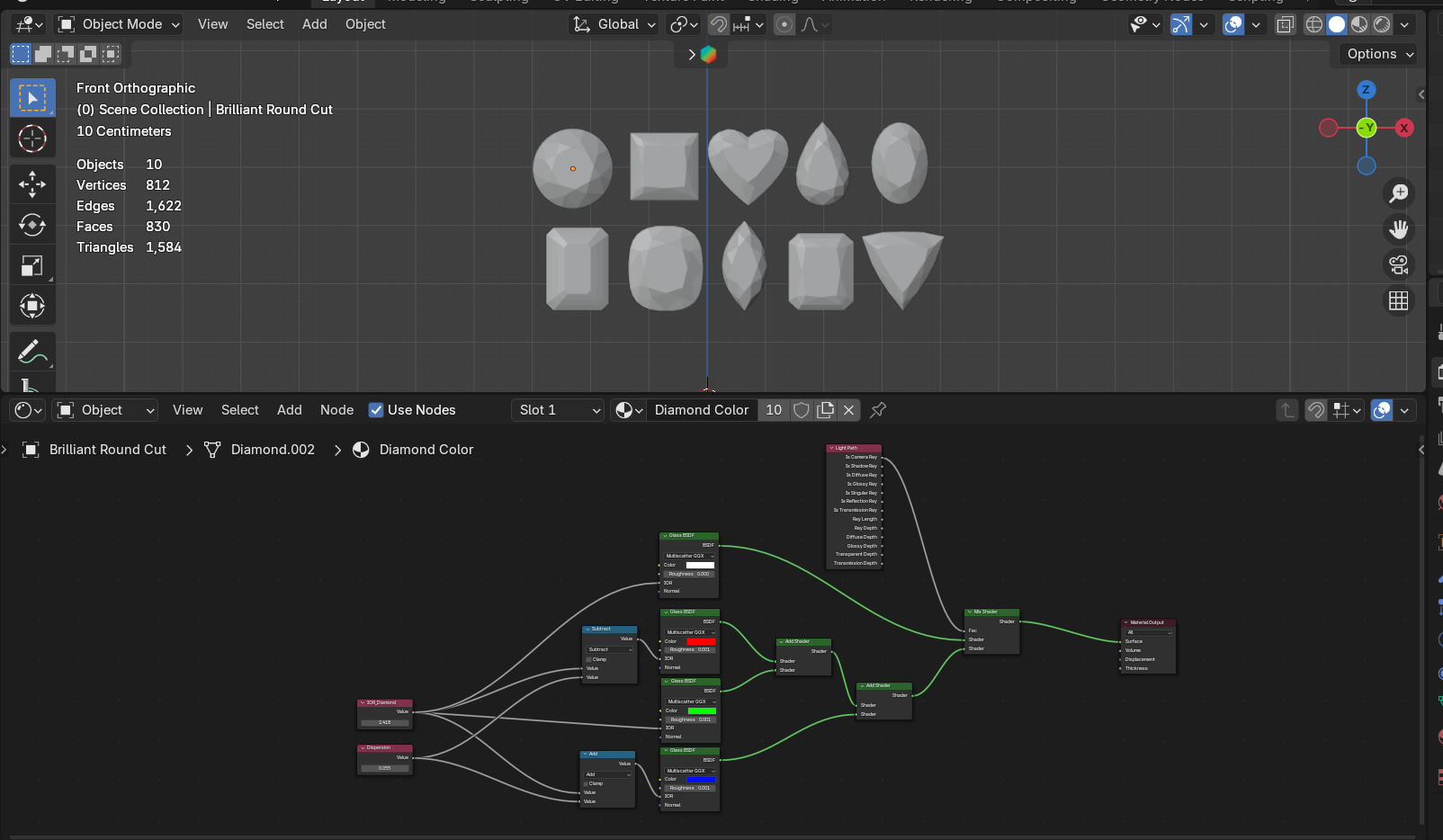 10 Diamond Cut Collection 3D model_2