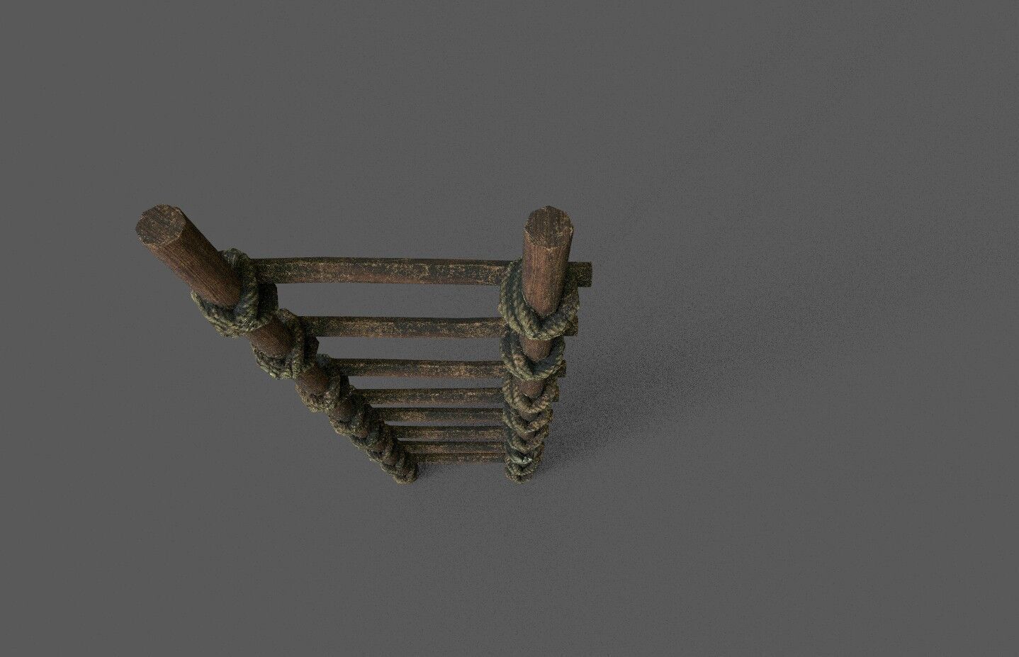 Old Wood Stairs Low-poly 3D model_4