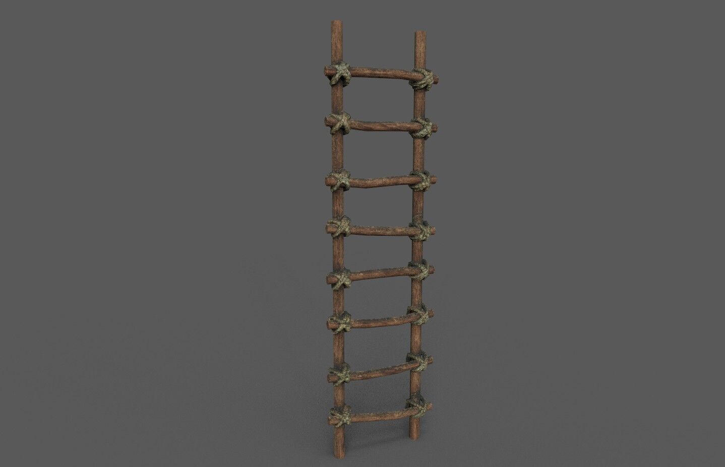Old Wood Stairs Low-poly 3D model_1