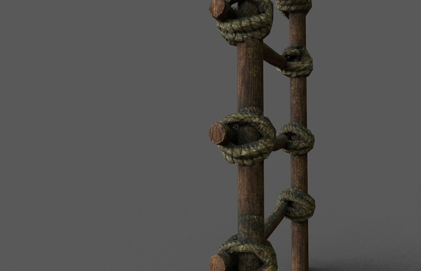 Old Wood Stairs Low-poly 3D model_3