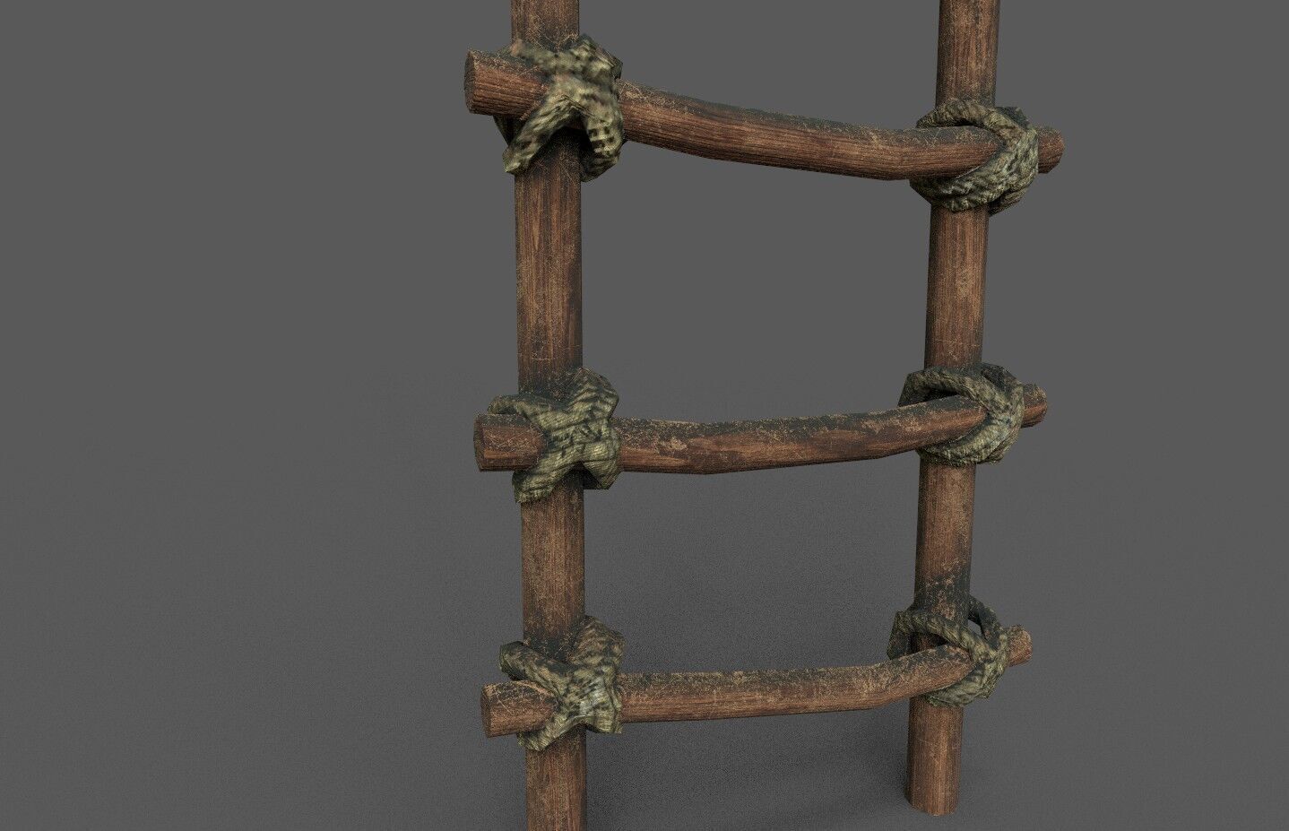 Old Wood Stairs Low-poly 3D model_2