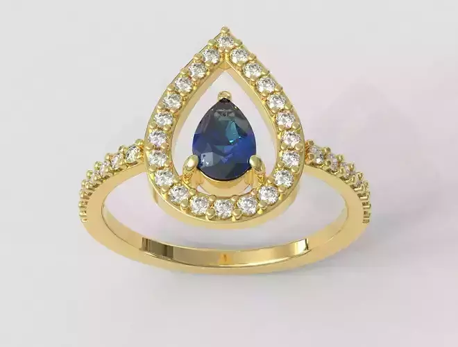 Pear Gemstone Ring