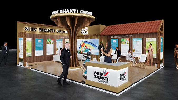 Exhibition Stand 9x7 2Sides D1V1 3D model 3D model