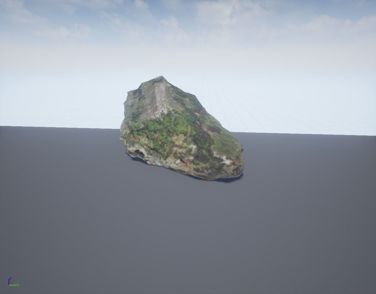 Low Poly Rock 2 Game Ready with Moss Low-poly 3D model_3