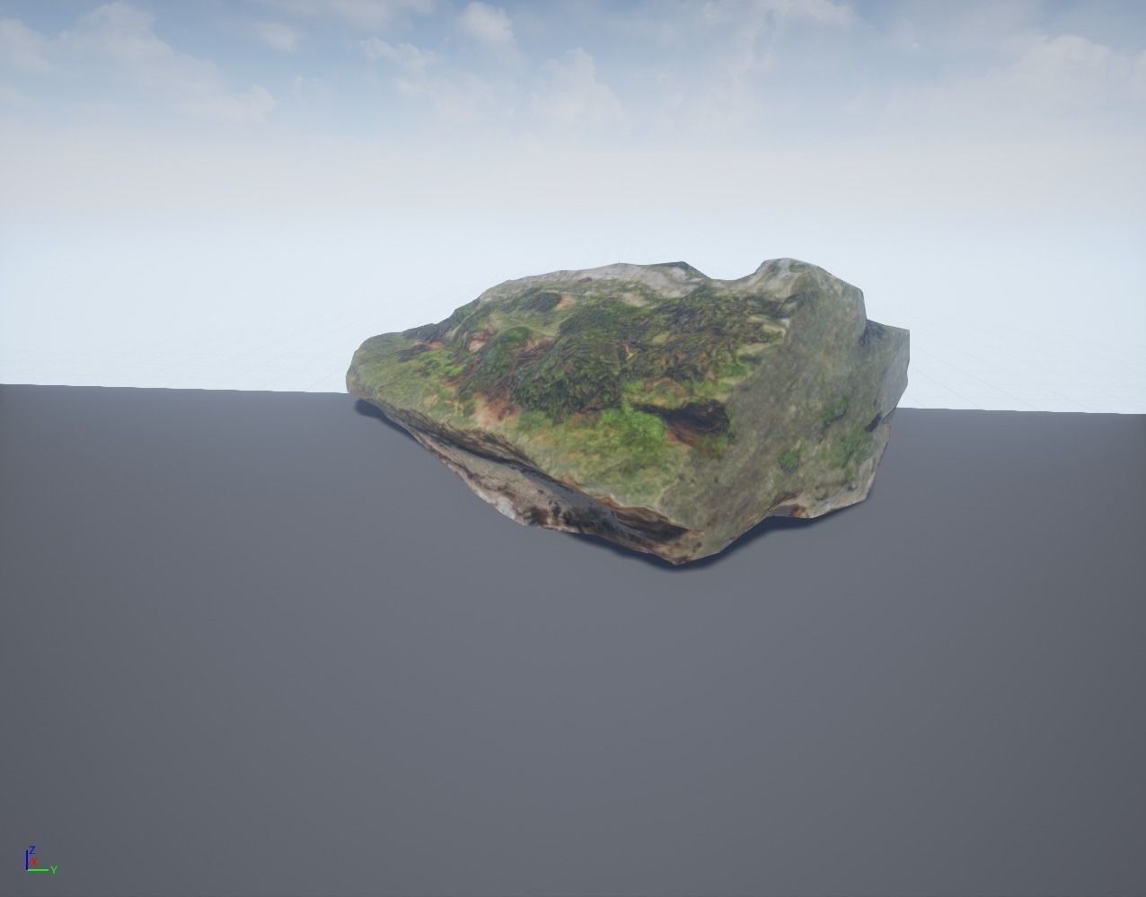 Low Poly Rock 2 Game Ready with Moss Low-poly 3D model_9