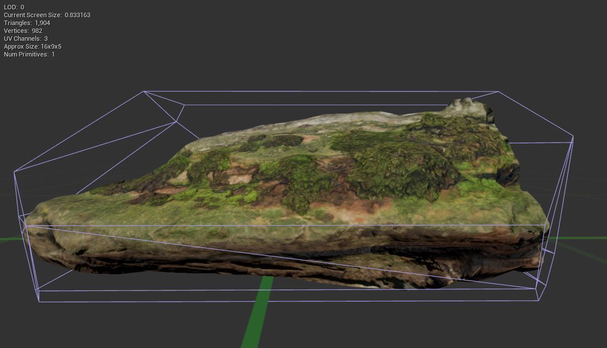 Low Poly Rock 2 Game Ready with Moss Low-poly 3D model_24