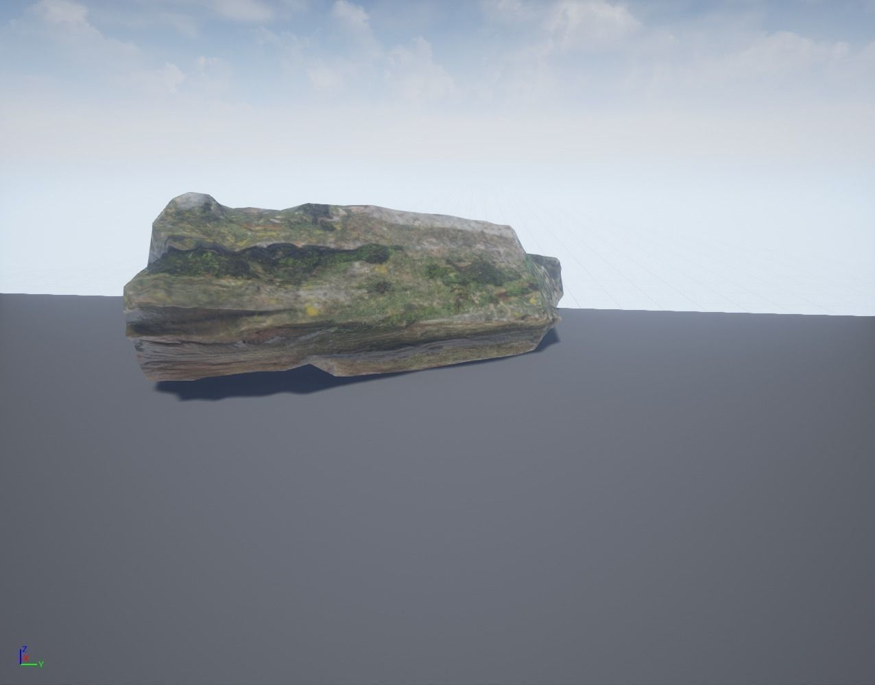 Low Poly Rock 2 Game Ready with Moss Low-poly 3D model_6