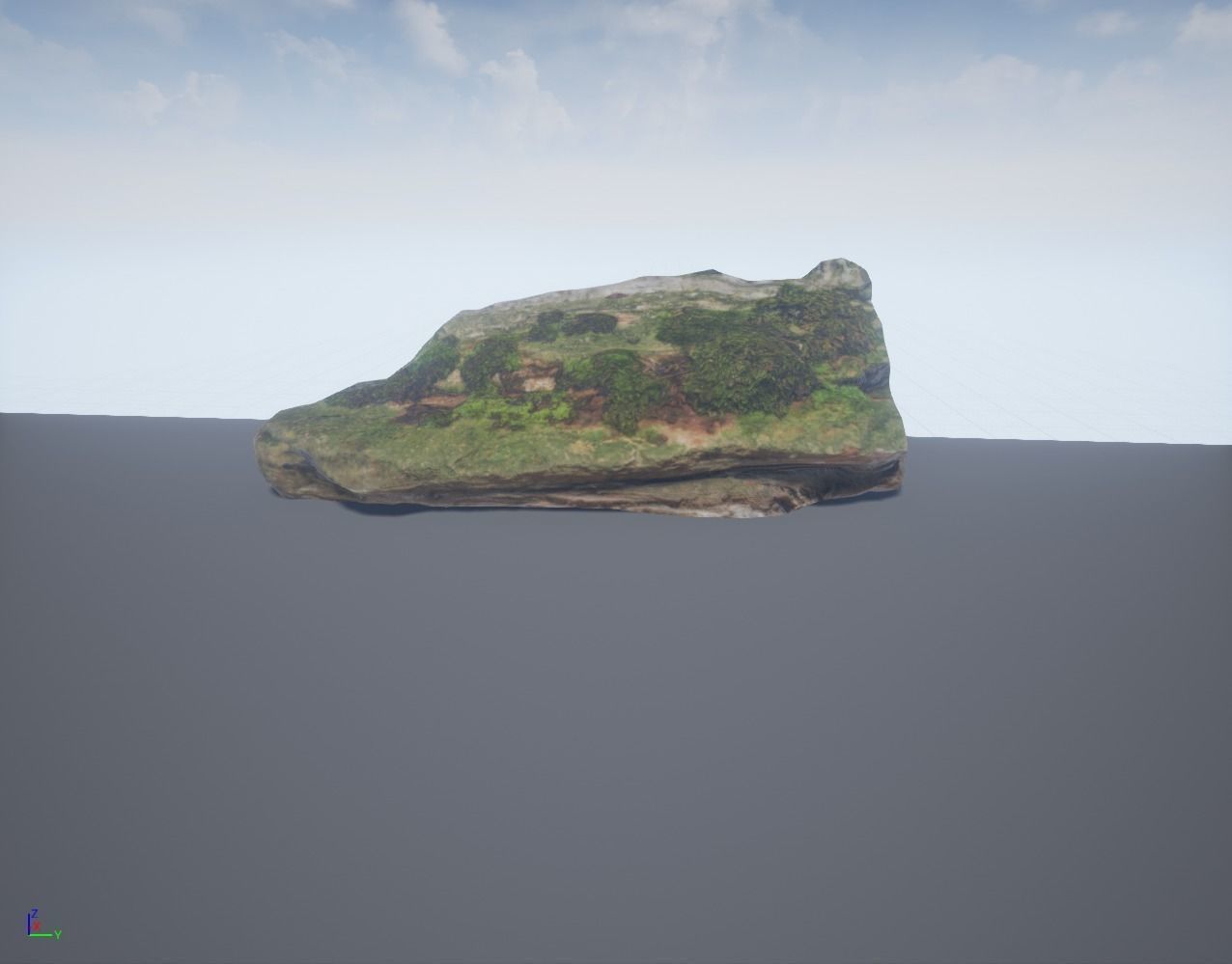 Low Poly Rock 2 Game Ready with Moss Low-poly 3D model_0