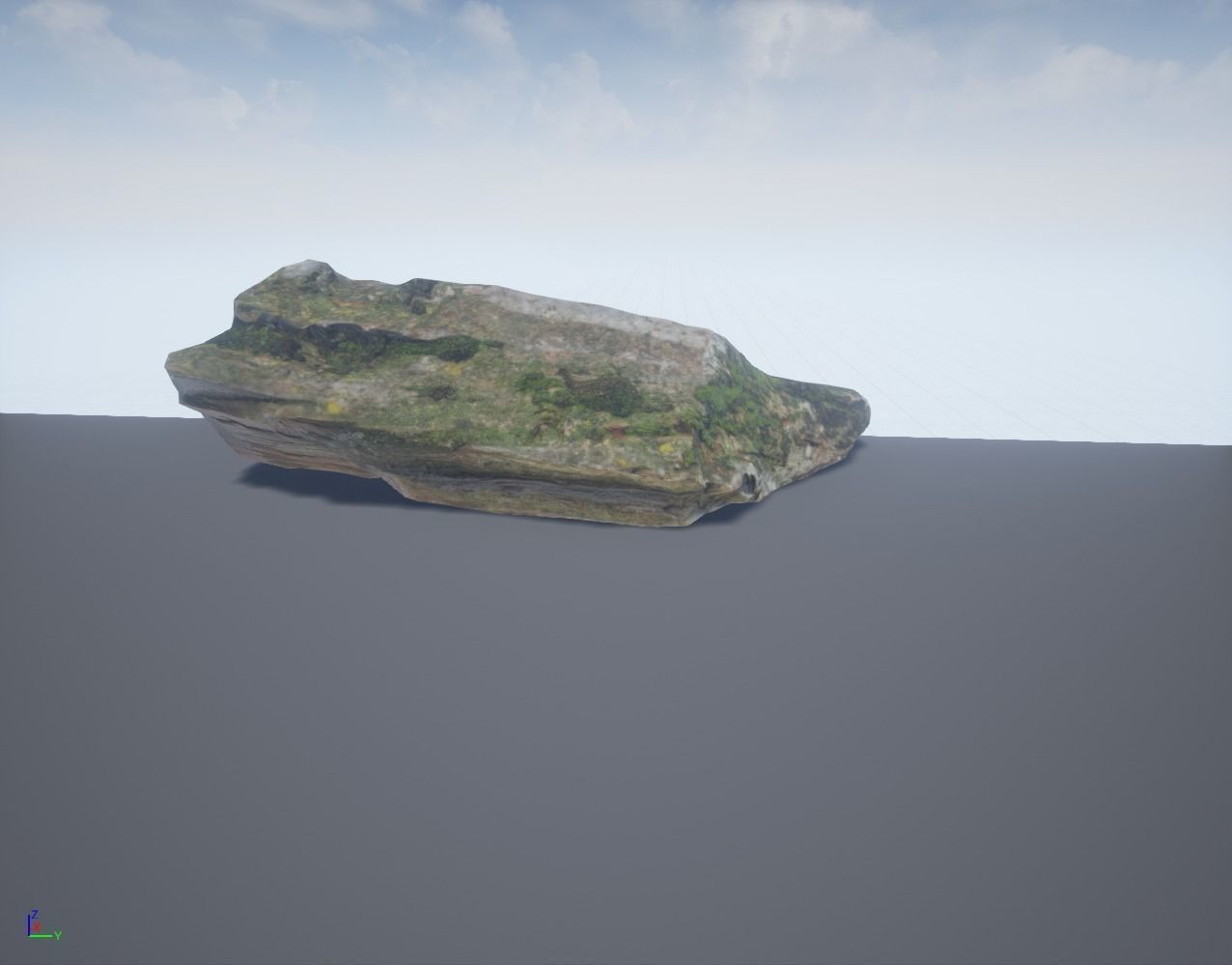 Low Poly Rock 2 Game Ready with Moss Low-poly 3D model_5