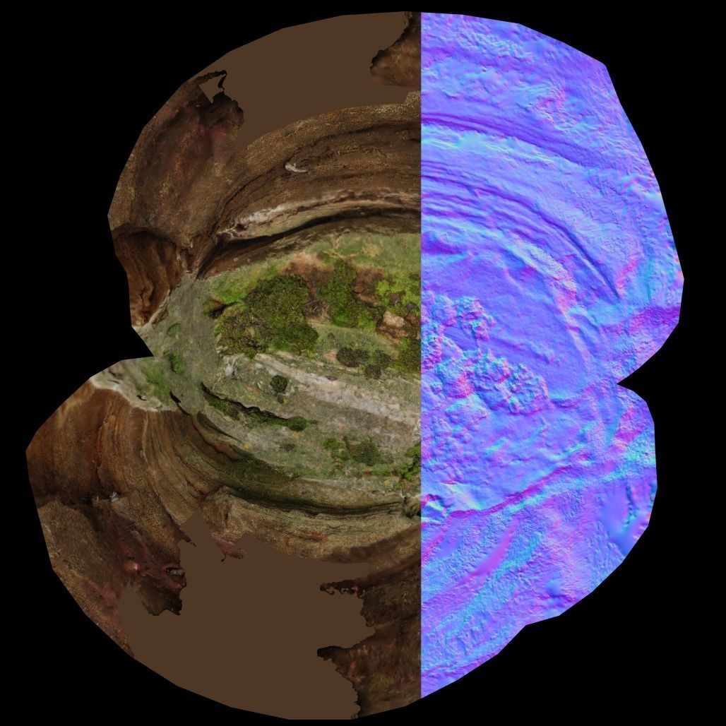 Low Poly Rock 2 Game Ready with Moss Low-poly 3D model_23