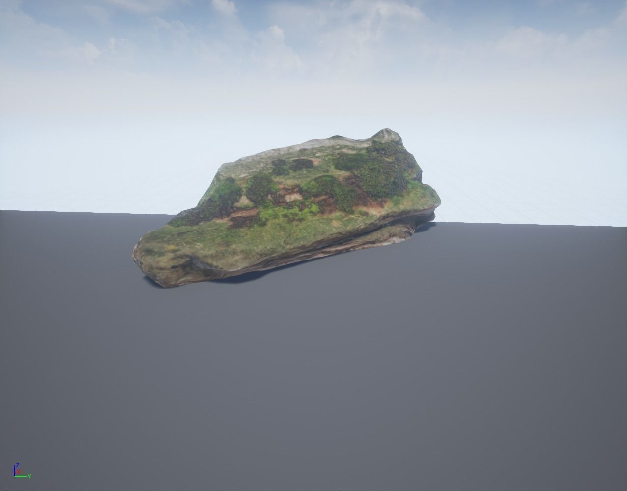 Low Poly Rock 2 Game Ready with Moss Low-poly 3D model_1