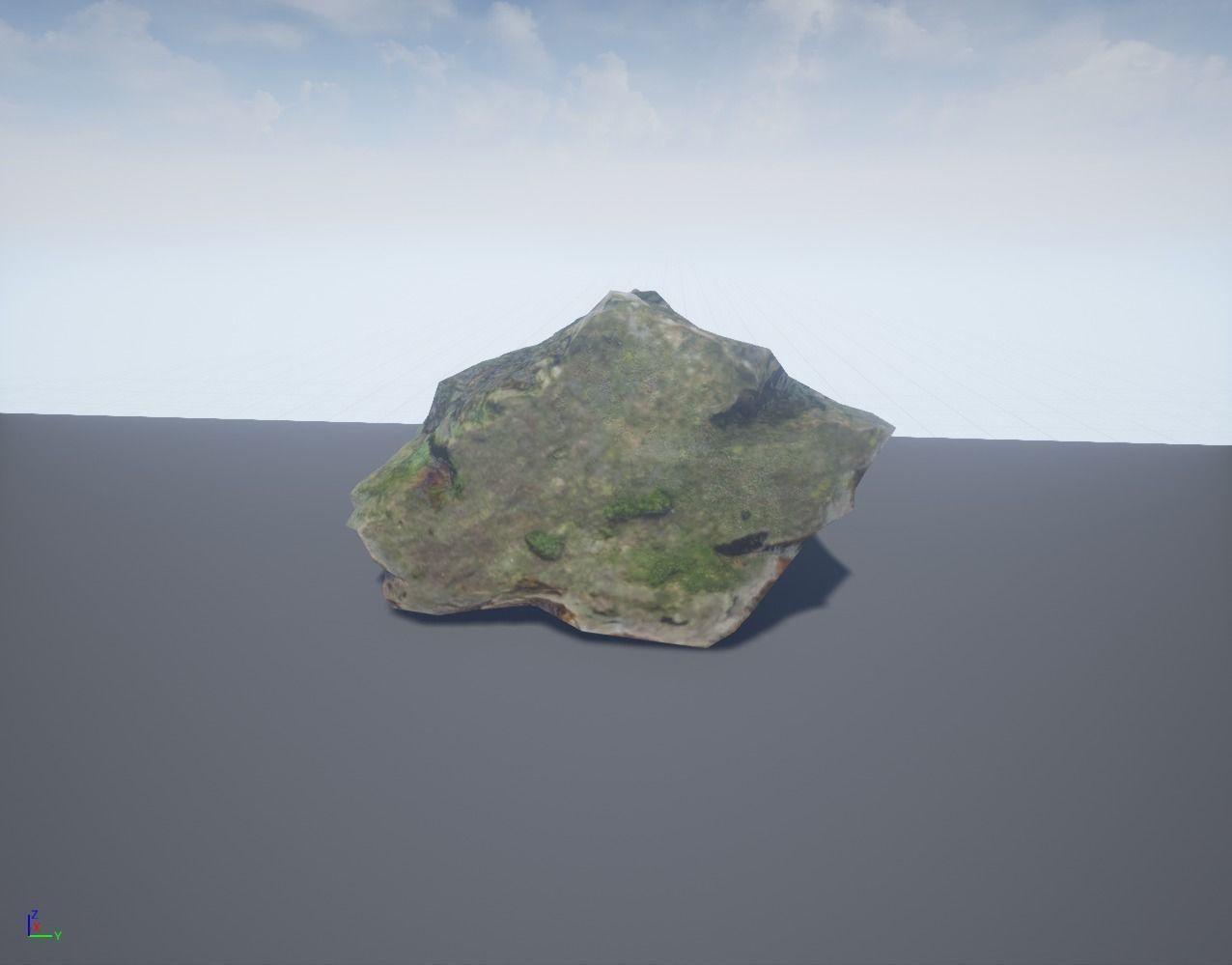 Low Poly Rock 2 Game Ready with Moss Low-poly 3D model_8