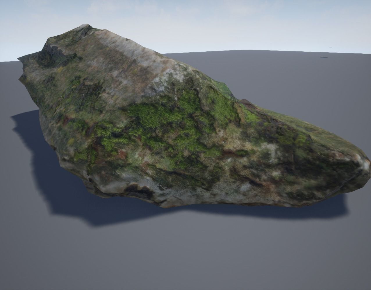 Low Poly Rock 2 Game Ready with Moss Low-poly 3D model_21