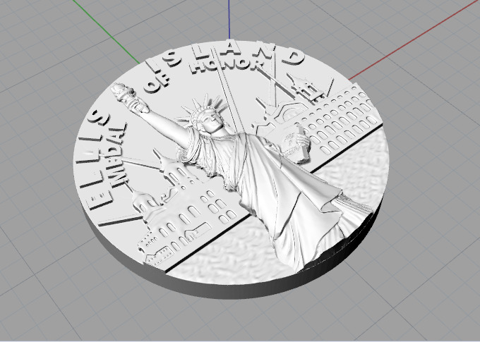 Coin with the Statue of Liberty N013095 3D print model_5