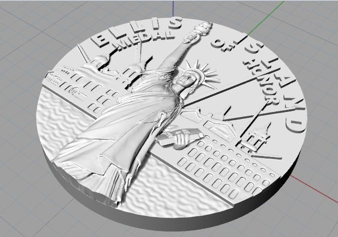 Coin with the Statue of Liberty N013095 3D print model_6