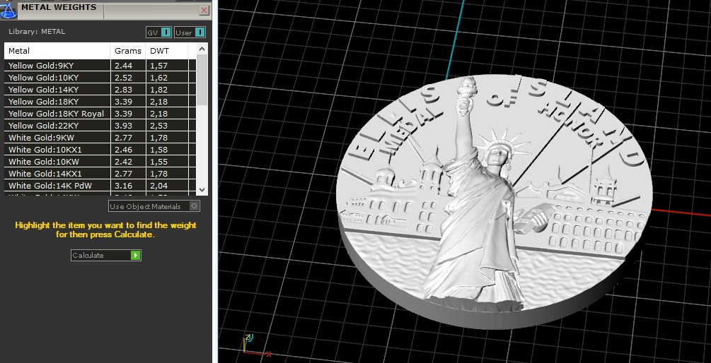 Coin with the Statue of Liberty N013095 3D print model_8