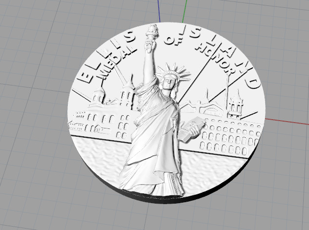Coin with the Statue of Liberty N013095 3D print model_2