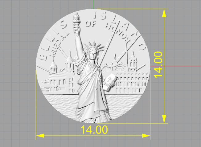Coin with the Statue of Liberty N013095 3D print model_7