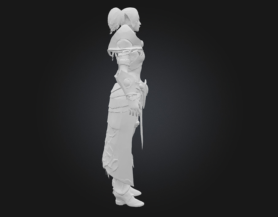 Elf Sorceress Warrior  Graceful Wrath Woven with Arcane Elegance 3D model_16