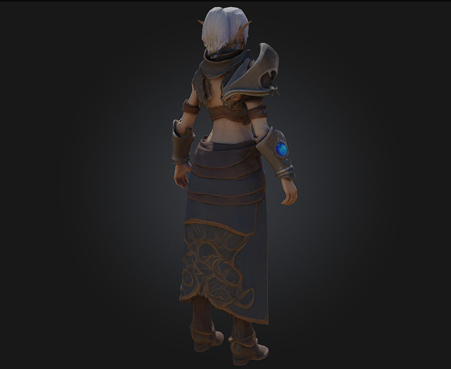 Elf Sorceress Warrior  Graceful Wrath Woven with Arcane Elegance 3D model_12