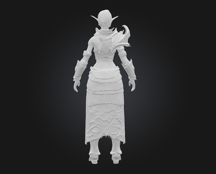 Elf Sorceress Warrior  Graceful Wrath Woven with Arcane Elegance 3D model_14