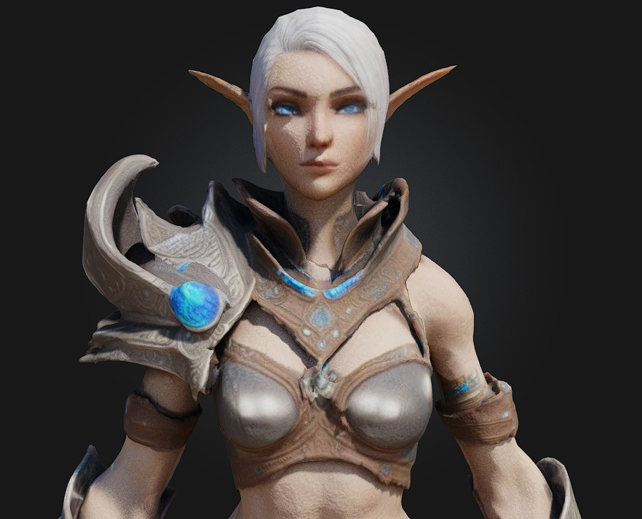 Elf Sorceress Warrior  Graceful Wrath Woven with Arcane Elegance 3D model_5