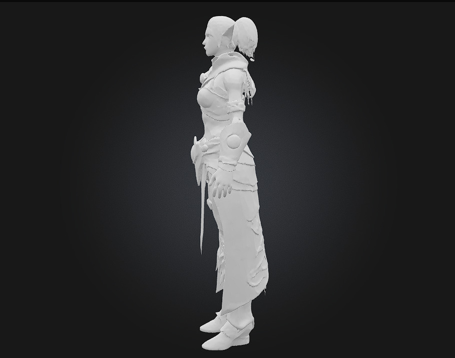 Elf Sorceress Warrior  Graceful Wrath Woven with Arcane Elegance 3D model_15