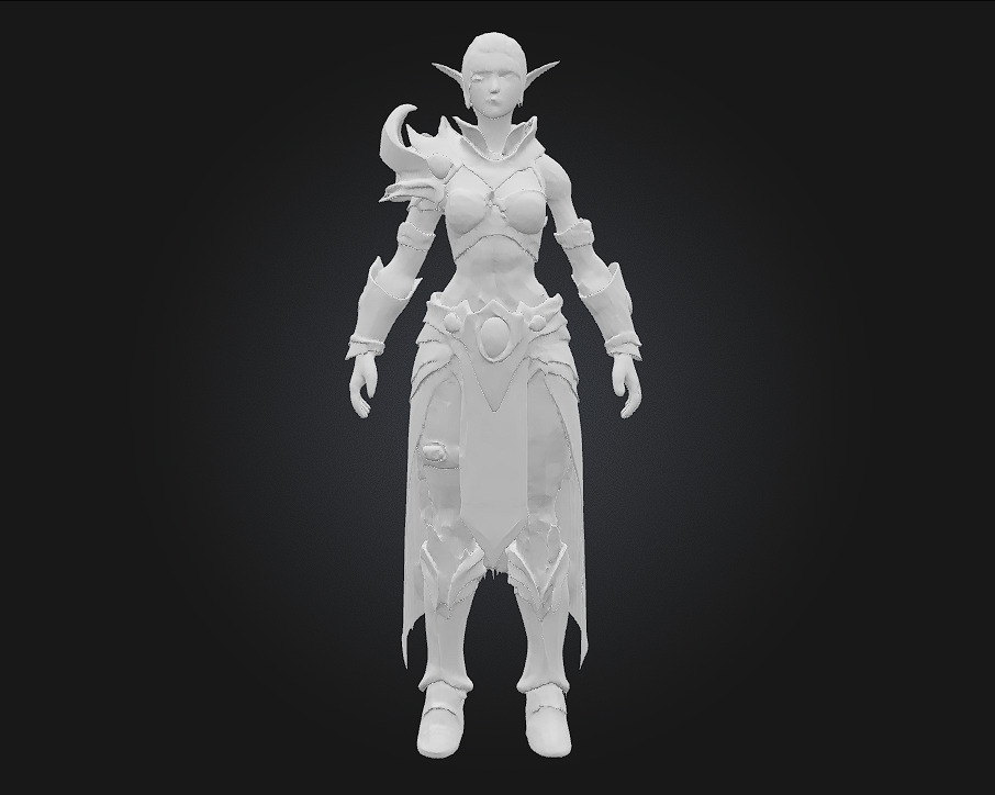 Elf Sorceress Warrior  Graceful Wrath Woven with Arcane Elegance 3D model_13