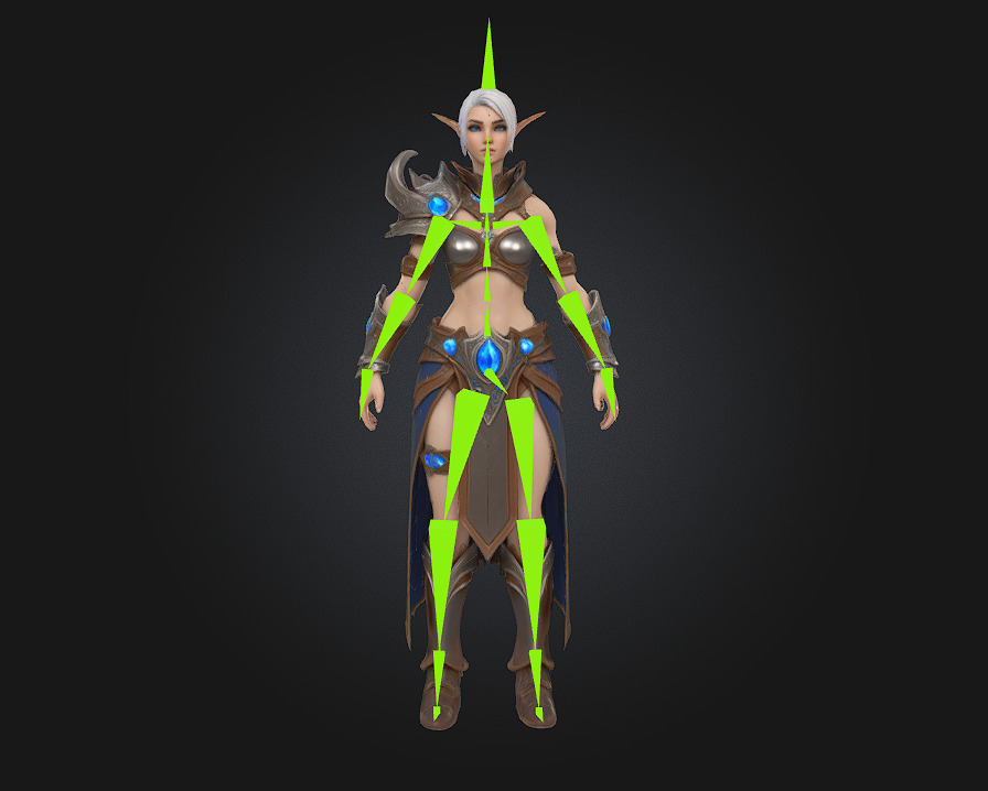 Elf Sorceress Warrior  Graceful Wrath Woven with Arcane Elegance 3D model_3