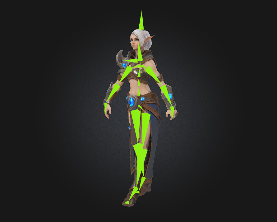Elf Sorceress Warrior  Graceful Wrath Woven with Arcane Elegance 3D model_4