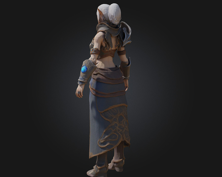 Elf Sorceress Warrior  Graceful Wrath Woven with Arcane Elegance 3D model_11