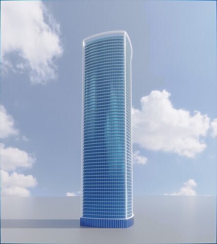 Parametric Building 1d6 3D model 3