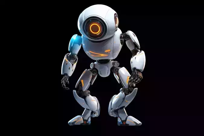 single eye humanoid robot white polish