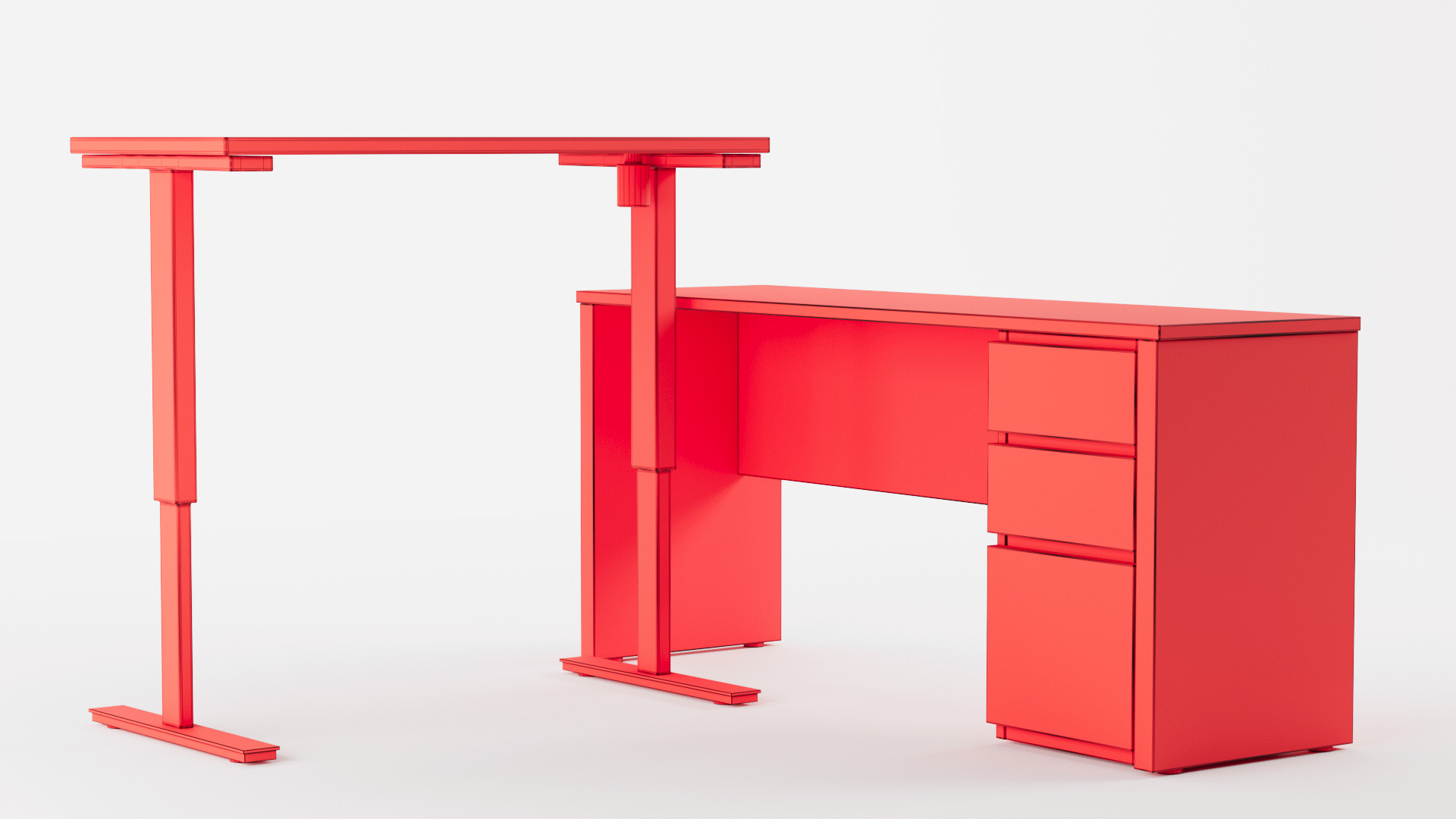 Bestar Prestige and Desk Height 3D model_13