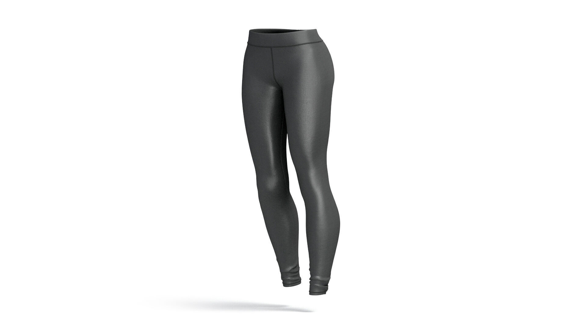 Black Womens Leggings - sport female leggins 3D model_1