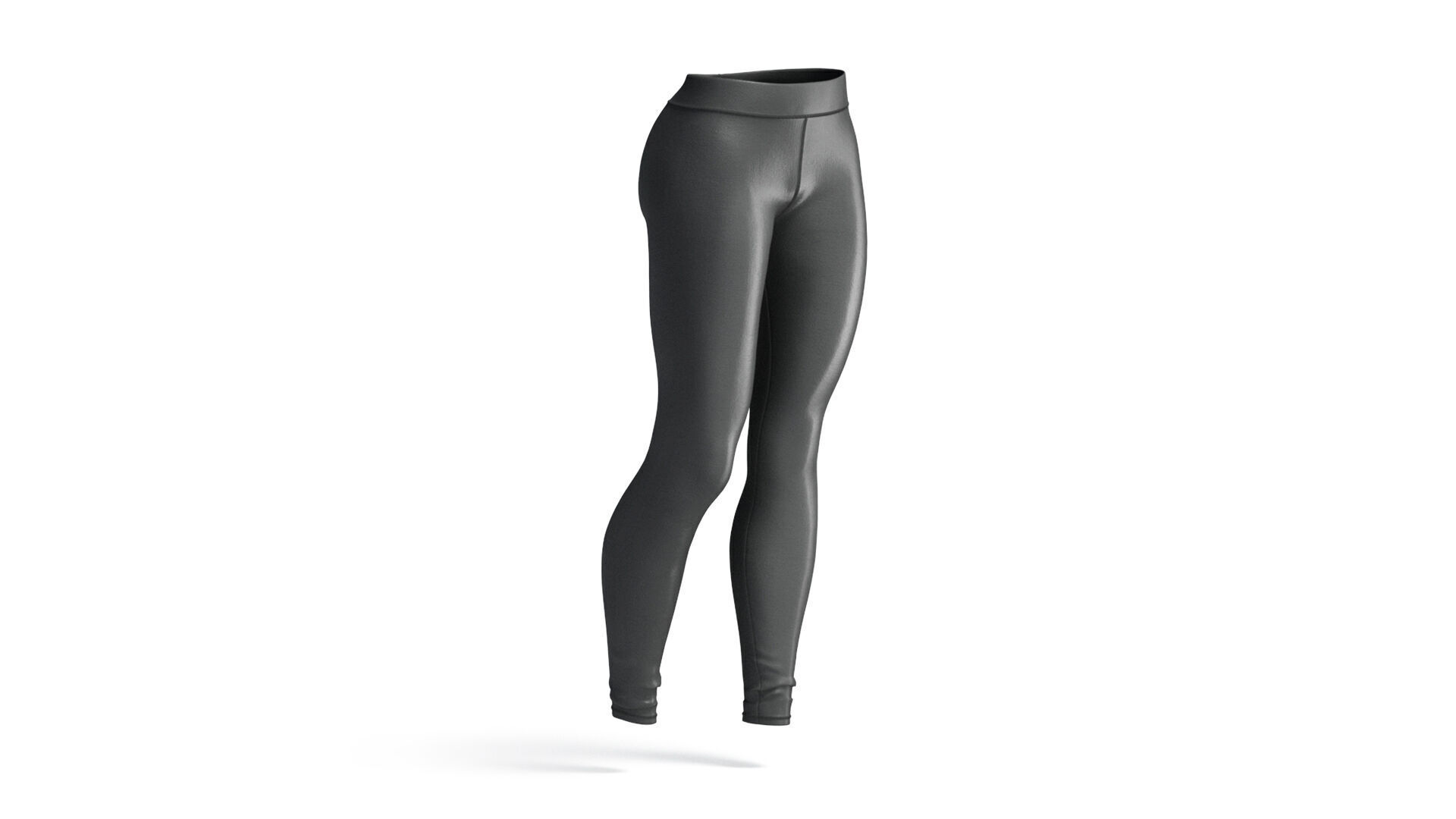 Black Womens Leggings - sport female leggins 3D model_3