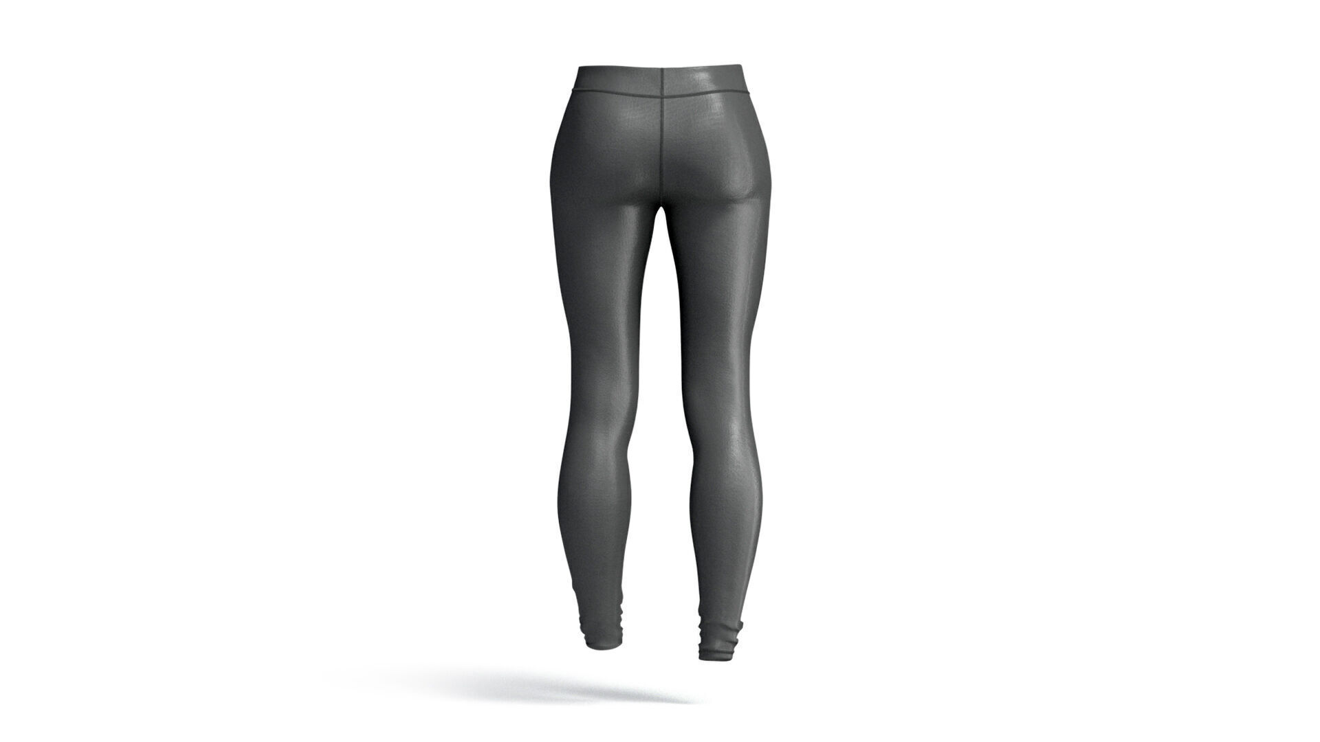 Black Womens Leggings - sport female leggins 3D model_2