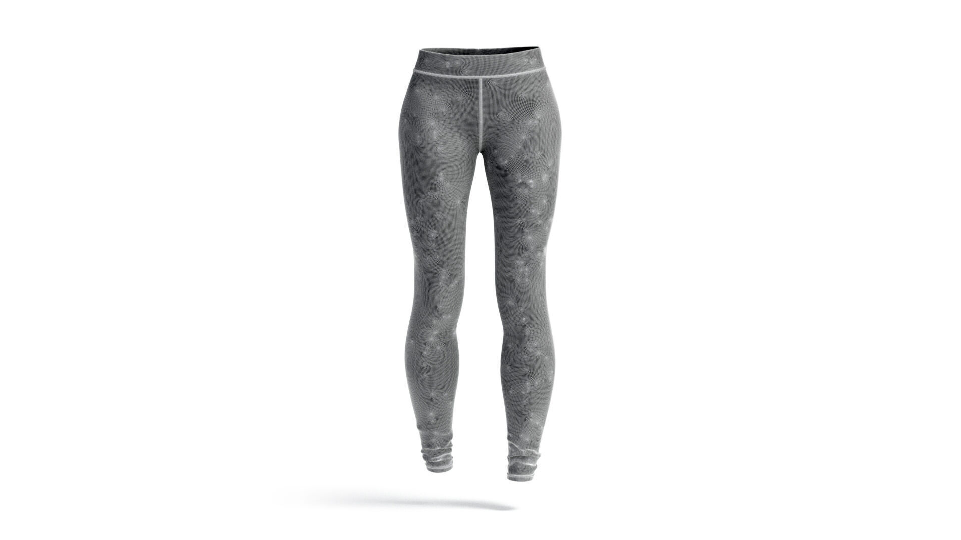 Black Womens Leggings - sport female leggins 3D model_7