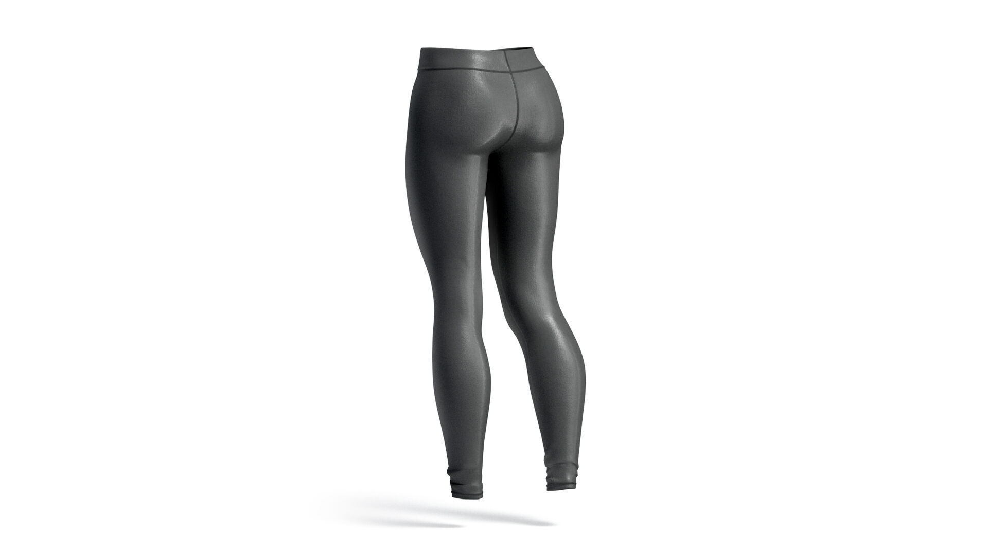 Black Womens Leggings - sport female leggins 3D model_4