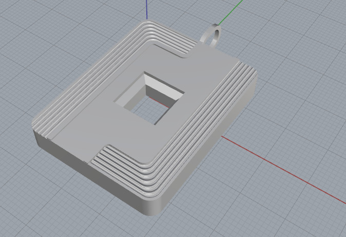 Pendant with one stone N013081 3D print model_2