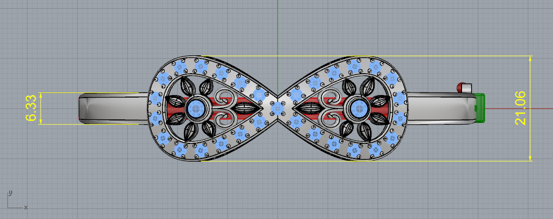 Bracelet with the sign of infinity N013080 3D print model_7