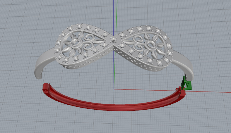 Bracelet with the sign of infinity N013080 3D print model_2
