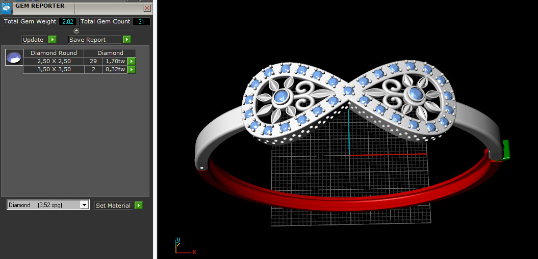 Bracelet with the sign of infinity N013080 3D print model_10