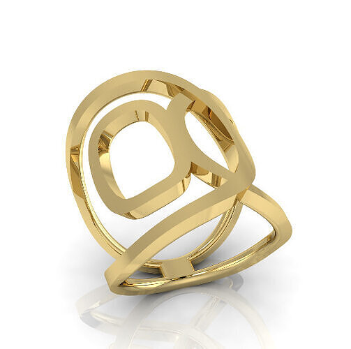 Wide womens ring N013070 3D print model