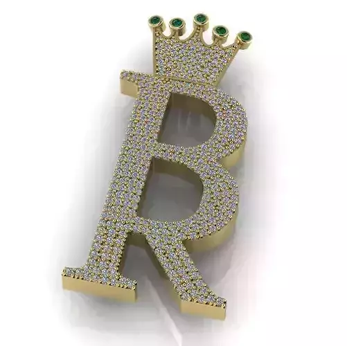 Pendant letter R with a crown N013063